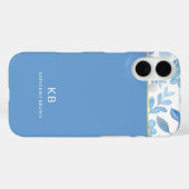Moderne elegante blaue Blumengestaltung Case-Mate iPhone Hülle (Rückseite (Horizontal))