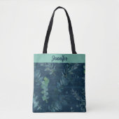 Moderne elegante blaue Botanik Tasche (Vorderseite)