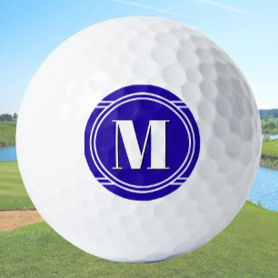 Moderne elegante blaue Monogramm Golfball