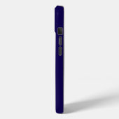 Moderne elegante blaue Monogramm-Initialen Case-Mate iPhone Hülle (Rückseite / Links)