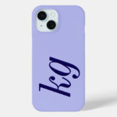 Moderne elegante blaue Monogramm-Initialen Case-Mate iPhone Hülle (Rückseite)