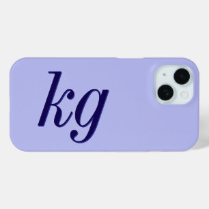 Moderne elegante blaue Monogramm-Initialen Case-Mate iPhone Hülle