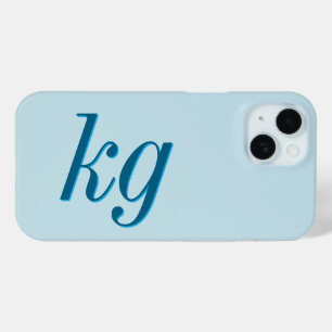 Moderne elegante blaue Monogramm-Initialen Case-Mate iPhone Hülle