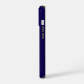 Moderne elegante blaue Monogramm-Initialen iPhone 15 Hülle (Linke Seite)