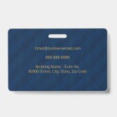 Moderne elegante, blaue Monogramm-Plätze für Navy Ausweis (Back)