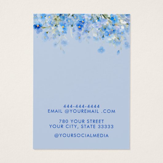 Moderne, elegante, blaue Ohrring-Grafikkarte (Rückseite)