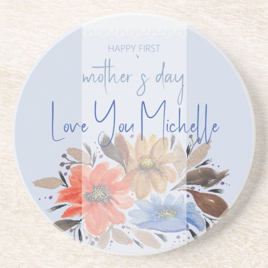 Moderne Elegante Blaue Pastel Getränkeuntersetzer (Vorne)