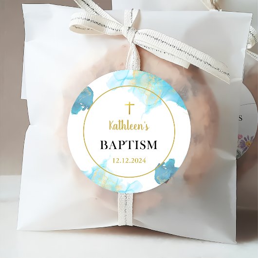 Moderne elegante Blaue Taufe Geschenkanhänger