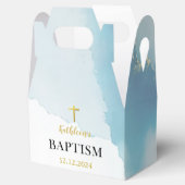 Moderne elegante Blaue Taufe Geschenkschachtel (Geöffnet)