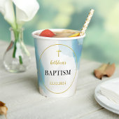 Moderne elegante Blaue Taufe Pappbecher