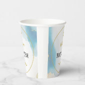 Moderne elegante Blaue Taufe Pappbecher (Rechts)