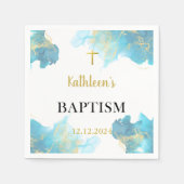 Moderne elegante Blaue Taufe Serviette (Vorderseite)