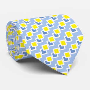 Moderne elegante blaue und gelbe Quadrate auf Hell Krawatte