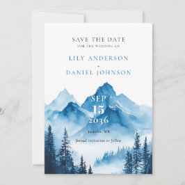 Moderne Elegante Blaue Wasserwelt Hochzeit Save The Date