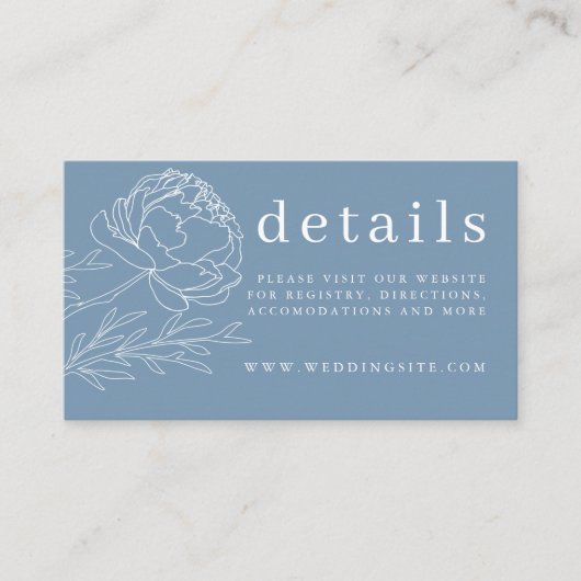 Moderne Elegante Blauer Blumenzwiebeln Detail  Begleitkarte (Vorderseite)