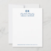Moderne Elegante Blauer Individuelle Name und Busi Mitteilungskarte (Vorderseite)