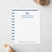 Moderne Elegante Blauer Individuelle Name und Busi Mitteilungskarte (Vorderseite/Rückseite Beispiel)