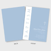 Moderne elegante Blauer Kreuz Taufe Einladung