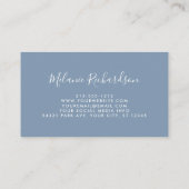 Moderne Elegante Blauer Rosa Blütenblume Visitenkarte (Rückseite)