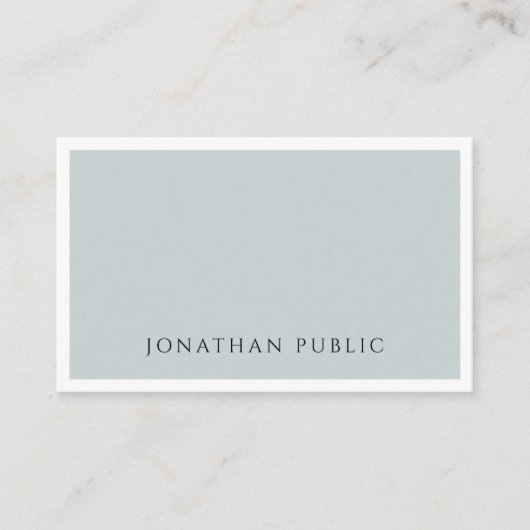 Moderne, elegante blaugrüne Vorlage Visitenkarte (Vorderseite)