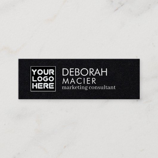 Moderne elegante Blk Mini Business Card mit LOGO Mini Visitenkarte (Vorderseite)