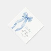Moderne elegante Blue Bow Boy Baby Dusche Serviette (Ecke)