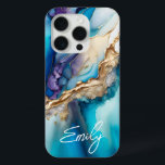 Moderne Elegante Blue Gold Marmor Personalisiert N Case-Mate iPhone Hülle<br><div class="desc">Moderne Elegant Blue Gold Marble Personalisiert Name iPhone 15 Pro Hüllen bietet Ihren personalisierten Namen in einer eleganten Kalligraphie Schrift Typografie auf einem modernen blauen und goldenen Marmorhintergrund. Perfektes Geschenk für sie zum Geburtstag,  Mutter zum Muttertag,  Schwester oder Bestie für Weihnachten und Feiertage. Entworfen von ©Evco Studio www.zazzle.com/store/evcostudio</div>