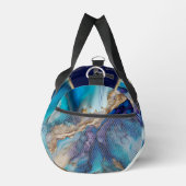 Moderne Elegante Blue Gold Marmor Personalisiert N Duffle Bag (Rechts)