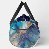 Moderne Elegante Blue Gold Marmor Personalisiert N Duffle Bag (Rechts)