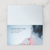 Moderne Elegante Blue Massage Therapist ernannt Terminkarte (Außenseite Aufgefaltet)