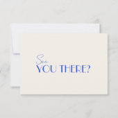 Moderne Elegante Blue Retro Französische Whimsikal RSVP Karte (Rückseite)