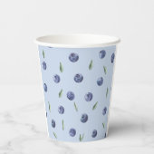 Moderne Elegante Blueberry Wasserfarben Babydusche Pappbecher (Rückseite)