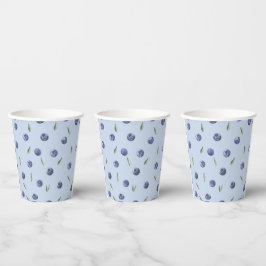 Moderne Elegante Blueberry Wasserfarben Babydusche Pappbecher