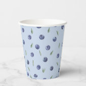 Moderne Elegante Blueberry Wasserfarben Babydusche Pappbecher (Vorderseite)