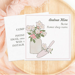 Moderne elegante Blume Blossom Florist Quadratische Visitenkarte