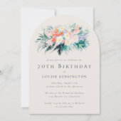 Moderne elegante Blume Bouquet 70. Geburtstag Einladung (Vorderseite)
