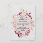 Moderne, elegante Blume geben den Rahmen für Schön Einladung (Vorne/Hinten)