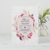 Moderne, elegante Blume geben den Rahmen für Schön Einladung (Stehend Vorderseite)