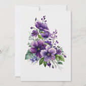 Moderne Elegante Blumenchic Lila Boho Hochzeit Einladung (Rückseite)