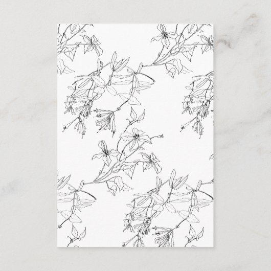 Moderne elegante Blumenempfänge Details Begleitkarte (Rückseite)