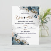 Moderne Elegante Blumengärten Wasserfarben Hochzei Einladung (Stehend Vorderseite)