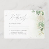 Moderne Elegante Blumengrün Hochzeit RSVP Karte (Vorderseite)
