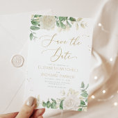 Moderne Elegante Blumengrün Hochzeit Save The Date