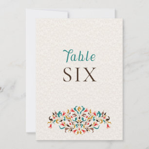 Moderne elegante Blumengruß-Hochzeitstisch-Nummer Einladung