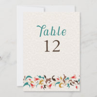 Moderne elegante Blumengruß-Hochzeitstisch-Nummer