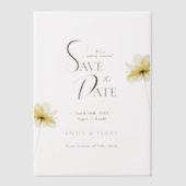 Moderne, elegante Blumenhochzeit rettet das Datum Pergament Einladungen (Vorderseite)