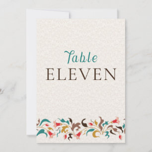 Moderne elegante Blumenkranz-Hochzeitstisch-Nummer Einladung