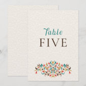 Moderne elegante Blumenkranz-Hochzeitstisch-Nummer Einladung (Vorne/Hinten)