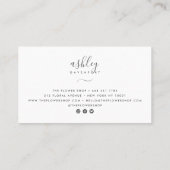 Moderne, elegante, blumenschwarze Aquarellfarben-B Visitenkarte (Rückseite)