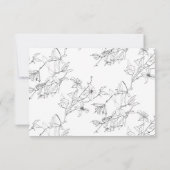 Moderne Elegante Blumenstrasse Kunst, Dichtung und RSVP Karte (Rückseite)